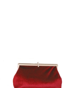 Chic Soft Smooth Metal Clutch Bag HBG-103855 RED